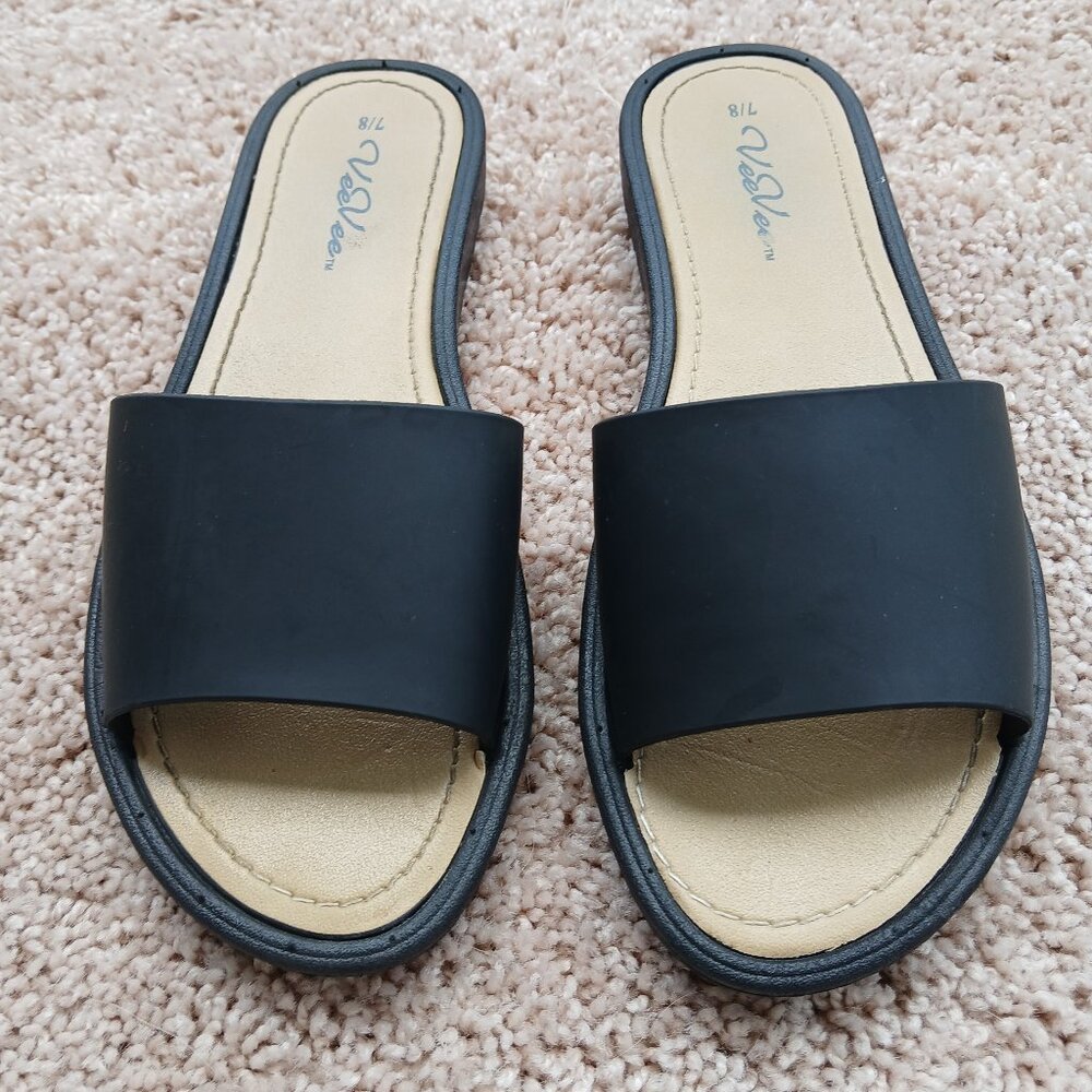 Black Band Rubber Flat Slip-0ns